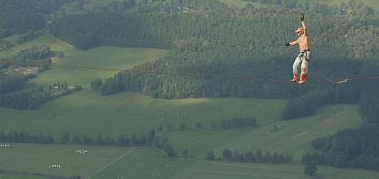Highline nad českou krajinou